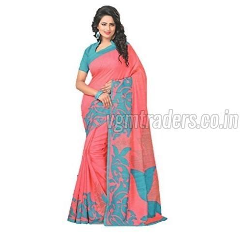Fancy Cotton Printed Saree For Ladies, Finest Quality, Innovative Design, Trendy Look, Soft Texture, Skin Friendly, Comfortable To Wear, Well Stitched, Saree Length : 6 Meter