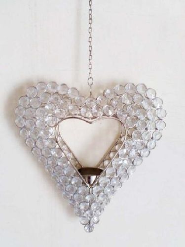 Heart Shape Crystal Candle Holders