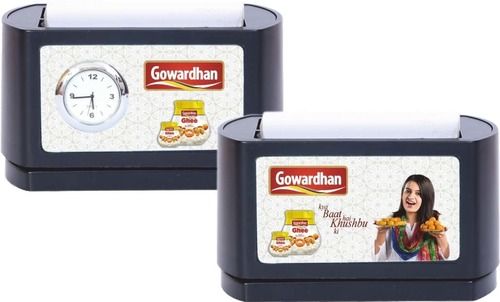 Printed Gowardhan Brand Promotional Table Clock