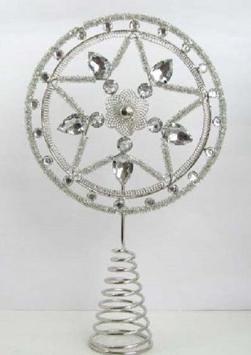 Various Colors Are Available Silver Tree Topper For Christmas Decor