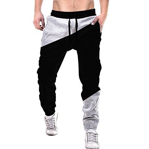 Black And White Cotton Plain Track Pants For Mens Full Length Consumer Winning Quality Unique Design Bright Look Soft Texture Skin Friendly Comfortable To Wear Well Stitched Casual Wear 873 