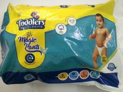 White Disposable Unisex All Night Protection Cotton Baby Pant Style Diapers