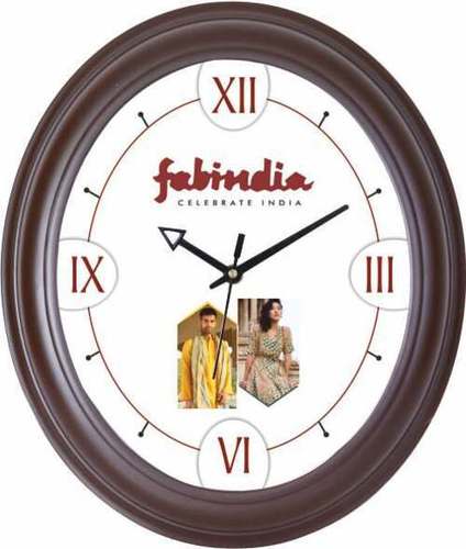 Mix Fab India Brand Promotional Oval Shape Wall Clock