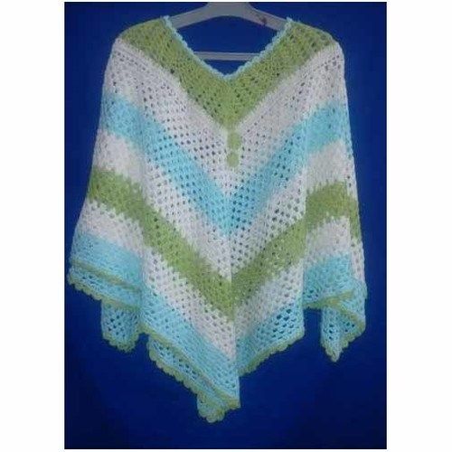 Breathable Ladies Designer Cotton Multicolour Crochet Poncho