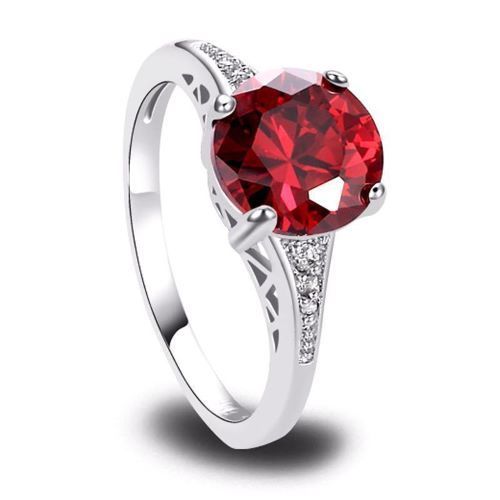 Red Cubic Zirconia Ring Jewelry Gender: Women