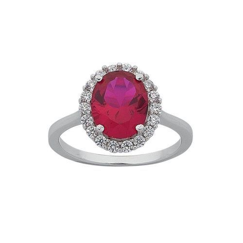 Red Cubic Zirconia Ring Jewelry Gender: Women