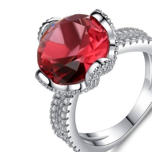 Red Cubic Zirconia Ring Jewelry