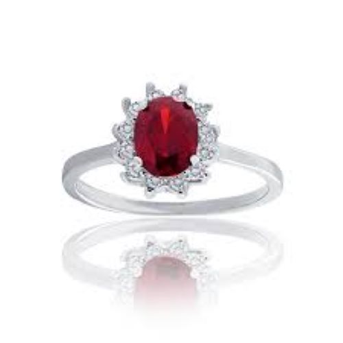 Red Cubic Zirconia Ring Jewelry Gender: Women