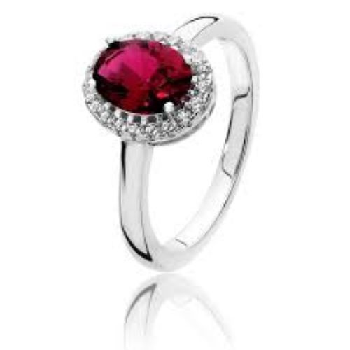 Red Cubic Zirconia Ring Jewelry Gender: Women