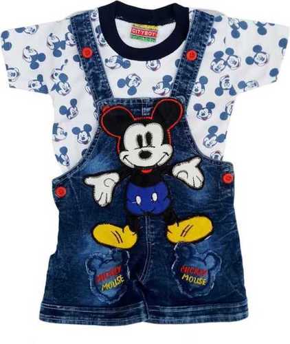 Boys Casual Printed Denim Dungaree  Age Group: Childrens