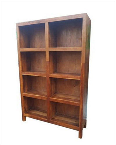 Brown Wooden Library Bookshelf Cabinet