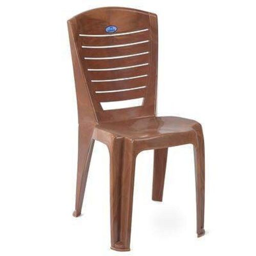 Nilkamal Portable Brown Plastic Armless Chair