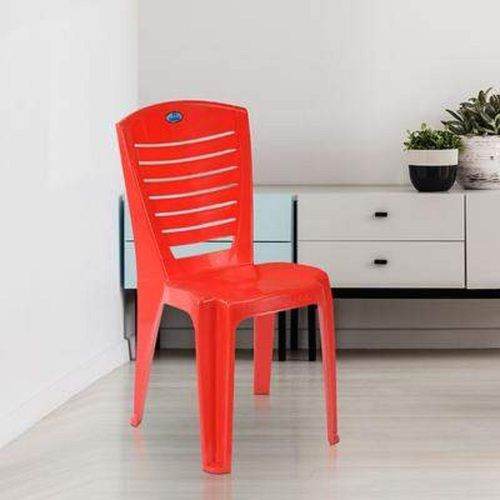 Nilkamal Unbreakable Bright Red Plastic Home Armless Chair