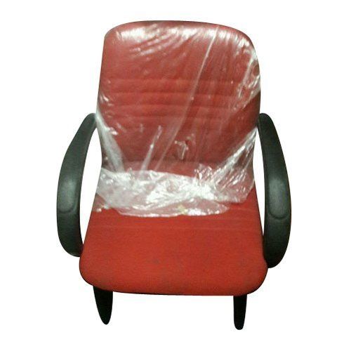 Brown Non Foldable Office Use Fixed Arms Fabric Visitor Chair 