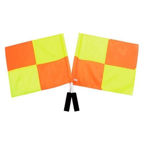 Orange & Yellow Color Stitched Rectangle Shape Soccer Referee Flags