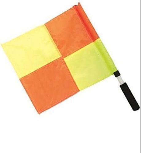 Orange & Yellow Color Stitched Rectangle Shape Soccer Referee Flags