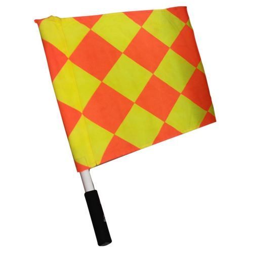 Orange & Yellow Color Stitched Rectangle Shape Soccer Referee Flags