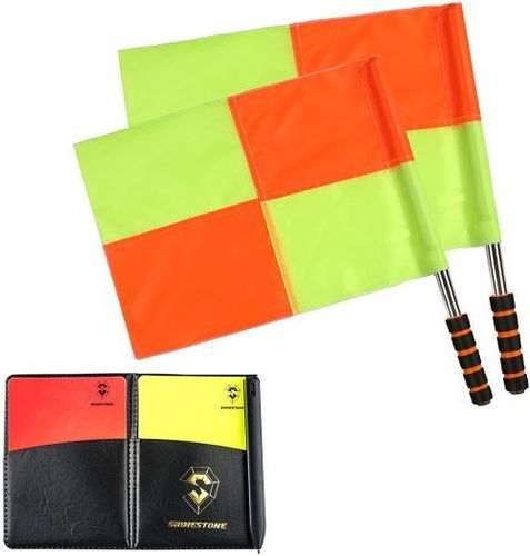 Soccer Referee Flags - PVC & Polyester Material, Rectangle Shape, Orange and Yellow Color | High-Visibility Design, Durable Soft Grip Handle, Long Durability, Perfect Finish