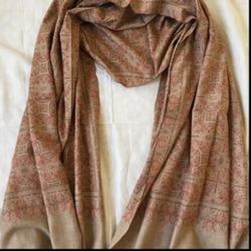 Brown Pashmina Silk Shawls With Silk Embroidered For Winters