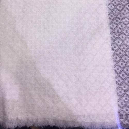 Plain White Color Wool Blend Acrylic Shawls For Winters With ...