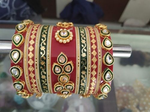 Acrylic (Plastic) Imitate Patla Dil Ak Mandir Set Bangles Gender: Women