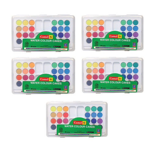 Eco Friendly Camlin 24 Shades Water Colour Cakes Box (Pack Of 5)