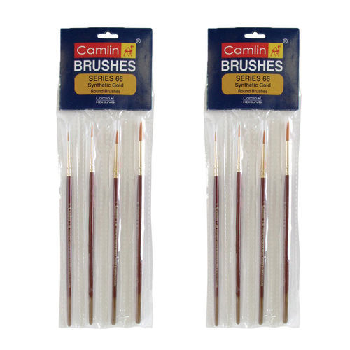 Camlin Paint Brush Series 66 Set Of 4 Unit (Pack Of 2 X 4 Unit)