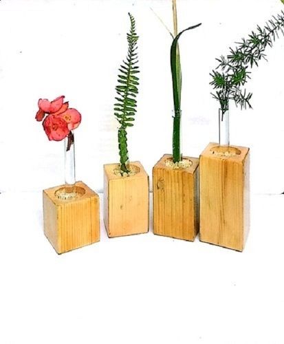 Cuboid - Rectangular Shape Wooden Flower Vase