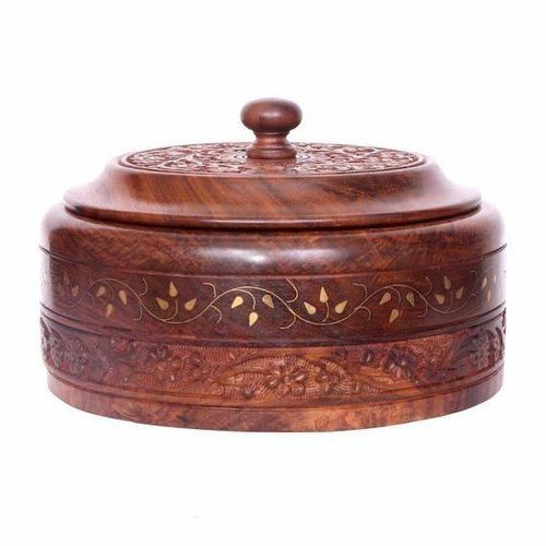 Wood Polished Finish Wooden Chapati Box