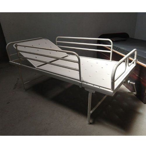 Silver And White Aluminium Material Side Railing Made Powder Coated Semi Fowler Hospital Bed 