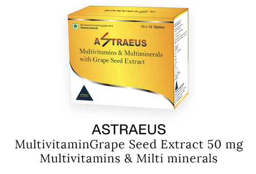 अंगूर के बीज के अर्क के साथ Astraeus मल्टीविटामिन और मल्टीमिनरल टैबलेट