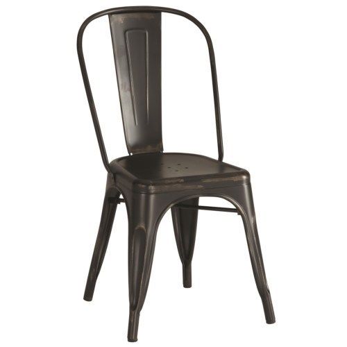 Powder Coated Non Foldable Black Color Iron Tolix Chair