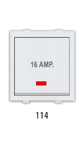 White 16A 1 Way Switch With Ind 2 M