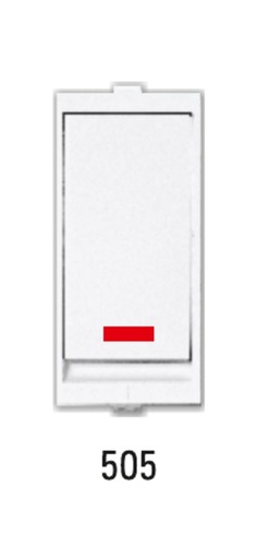 White 6A 1 Way Switch With Indicator 1M Suprio Switches