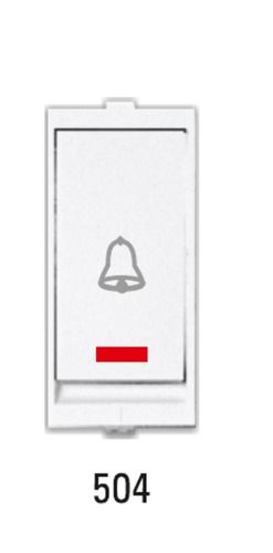 White 6A Bell Push With Indicator 1M Suprio Switches