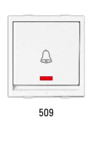 White 6A Bell Push With Indicator 2M Suprio Switches