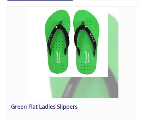 ग्रीन फ्लेक्सिबल लेडीज़ फैंसी स्लिपर