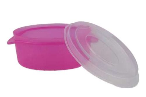 Pink And Transparent Rush Plastic Container With Lid