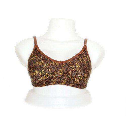 Purple Cotton Full Coverage Thin Strap Non-padded Printed Bra Size:  Available In Many Different Size at Best Price in Delhi