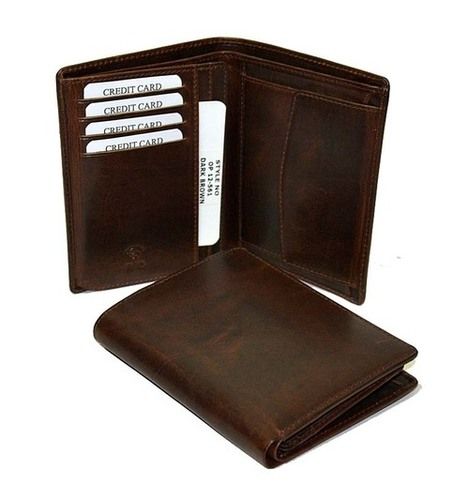 Fold Able Dark Brown Leather Wallets Size: Small