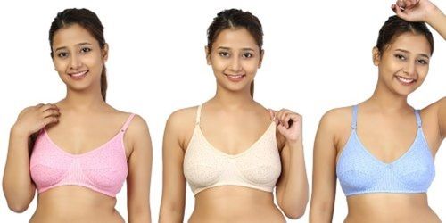 Purple Cotton Full Coverage Thin Strap Non-padded Printed Bra Size:  Available In Many Different Size at Best Price in Delhi