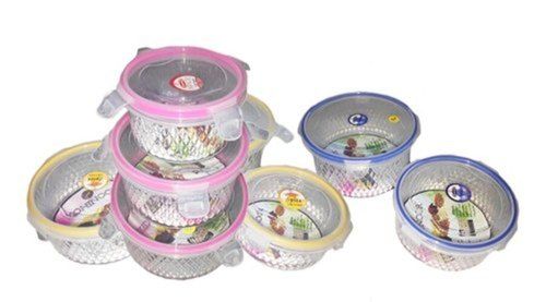 Round Shape Transparent Plastic Storage Box Of 3 Pieces