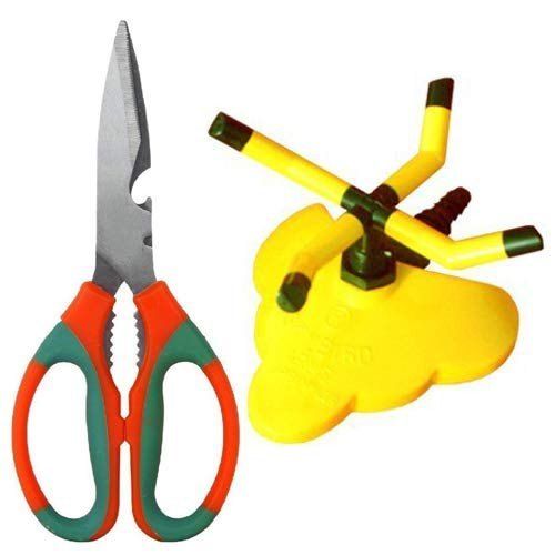 Metal 4 Arms Sprinkler With Gardening Scissor Kit