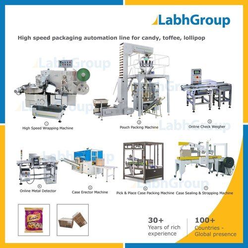 High Speed Automatic Packaging Line For Candy, Toffee, Lollipop