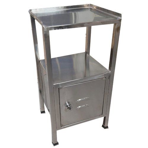 Durable Silver Color Stainless Steel Built Rust Proof Hospital Bed Side Locker