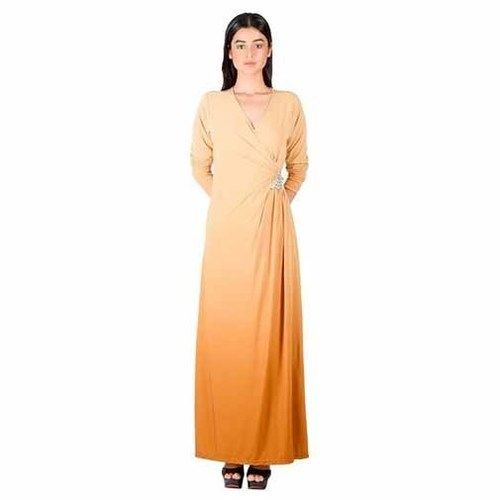 Various Ladies Full Length Full Sleeves Figure Framing Wrap Gown Dress