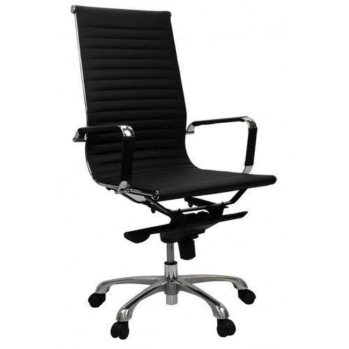 5 Wheels Stainless Steel Boss Comfortable Black Chair