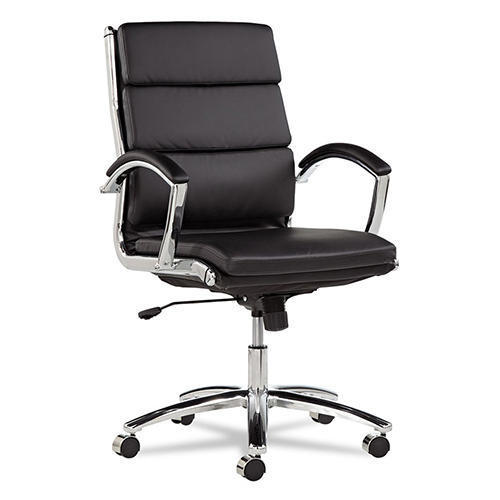 Black Color Medium Back Leather Boss Chair