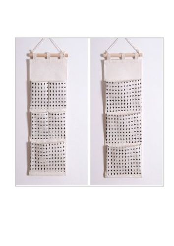 White Plain Pattern Wall And Door Storage Bag