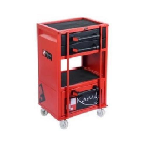 Portable Red 2 Double Drawer Cabinet Tool Trolley